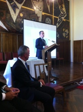 Leader of the Opposition, Bill Shorten, speaking about 'The Curious Country' (Dr. Brendan Nelson in foreground)