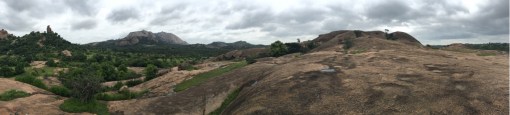 Panorama of a forested landscape (Savandurga monolith in the background) just south of Bangalore, Karnataka (photo: CJA Bradshaw)